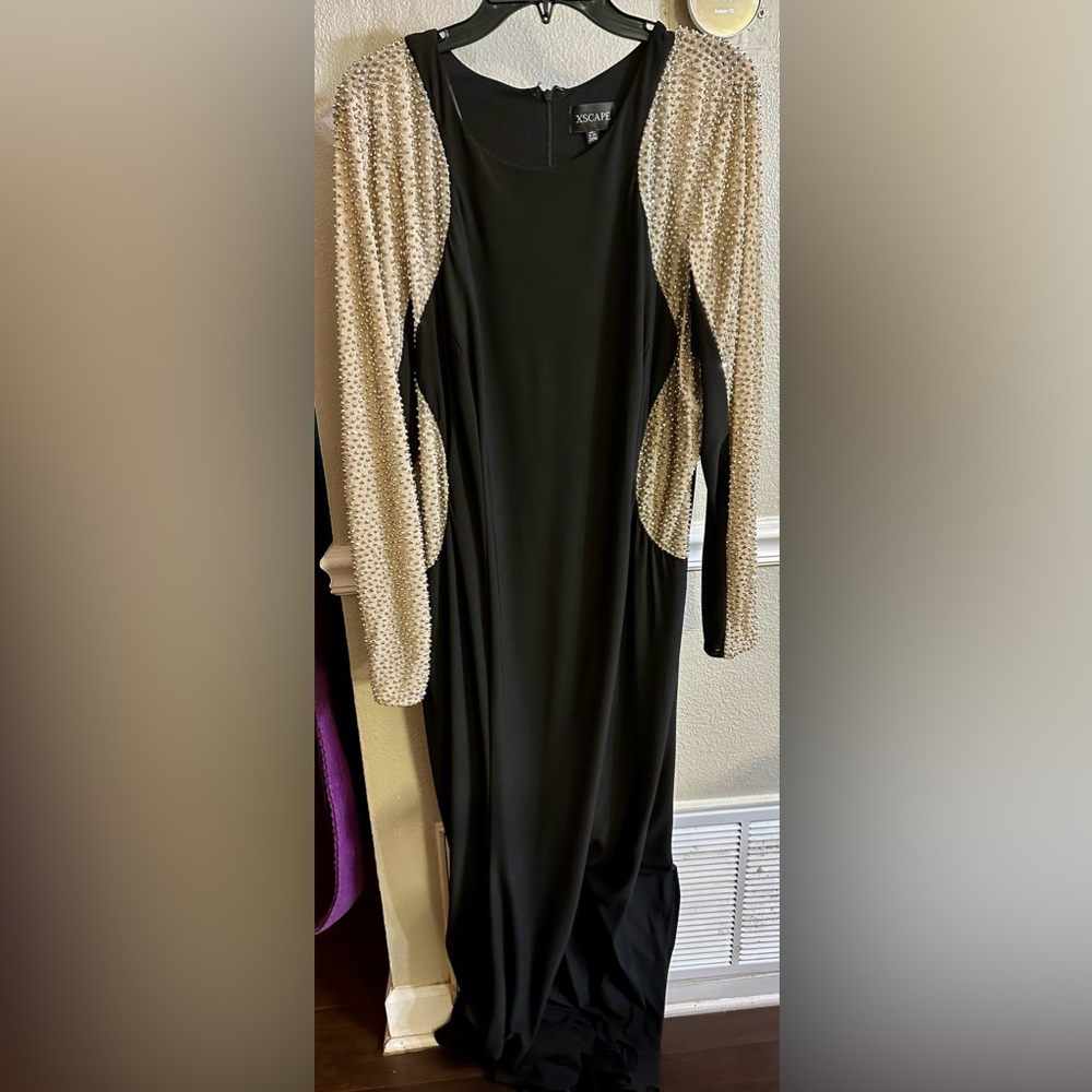 Black floor length long ball gown